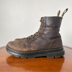 Dr. Martens Combs Leather Lace up High Top Combat Boots | US 10